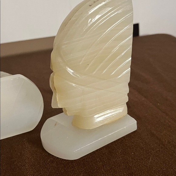 😄Vintage onyx stone Native American carvings bookends - Picture 7 of 8